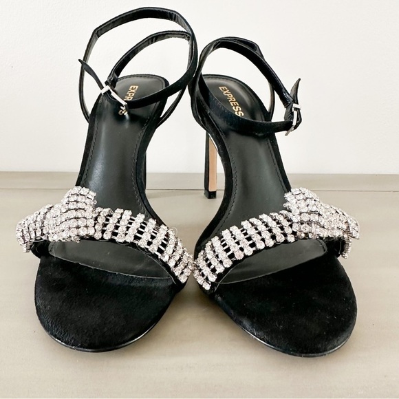 Express Rhinestone Embellished Knot Heeled Sandals sz 7 - Picture 8 of 11